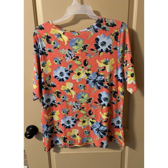 Womans Time and Tru Scoop Neck Multi-colorful Elbow Length Shirt Size XXL 20 NWT - Picture 6 of 6